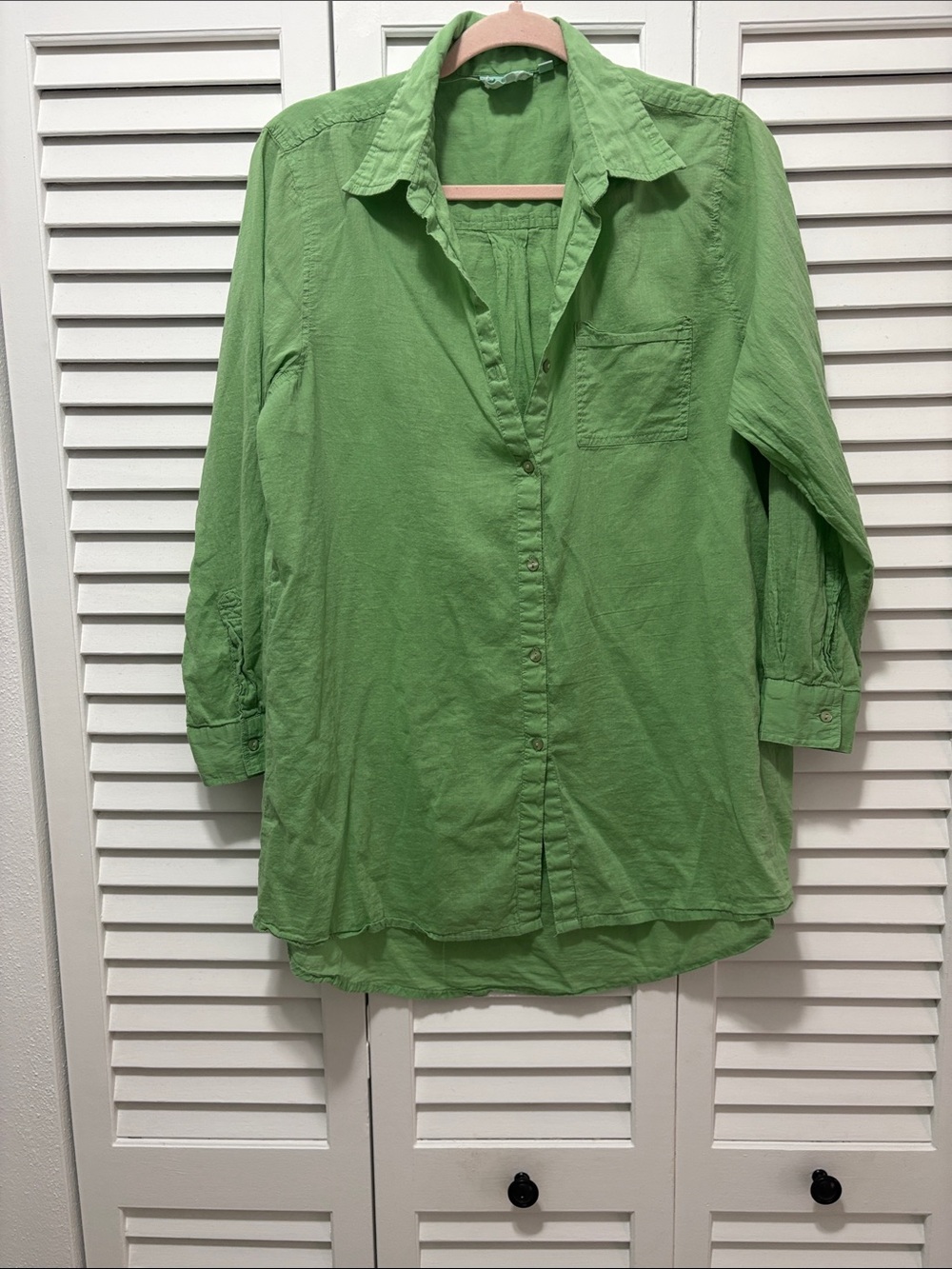 Light Green Women's Button-Front Swim Coverup